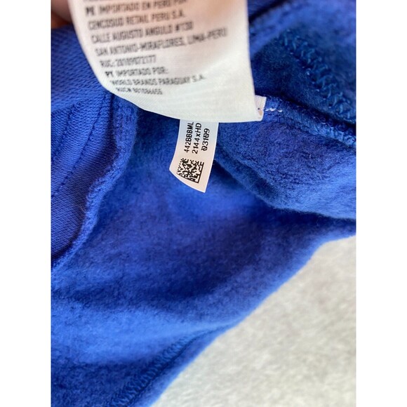 American Eagle Outfitters Cropped Boxy Hoodie Women Large Blue Fleece Drawstring - Picture 7 of 16